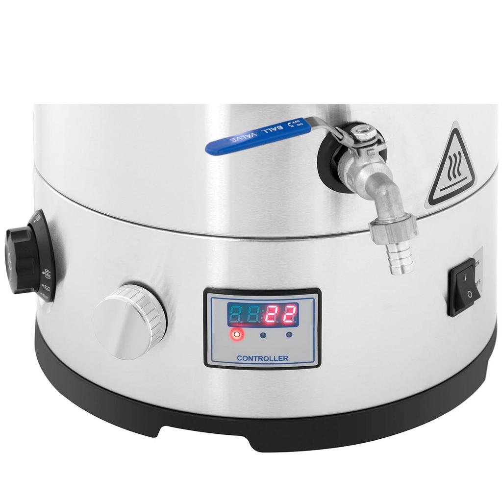 Mash kettle for beer production with timer made of stainless steel 30110C LED 2500 W 30 l
