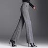 Women Autumn and Winter Straight Vintage Pants Elastic High Waist Casual Trousers