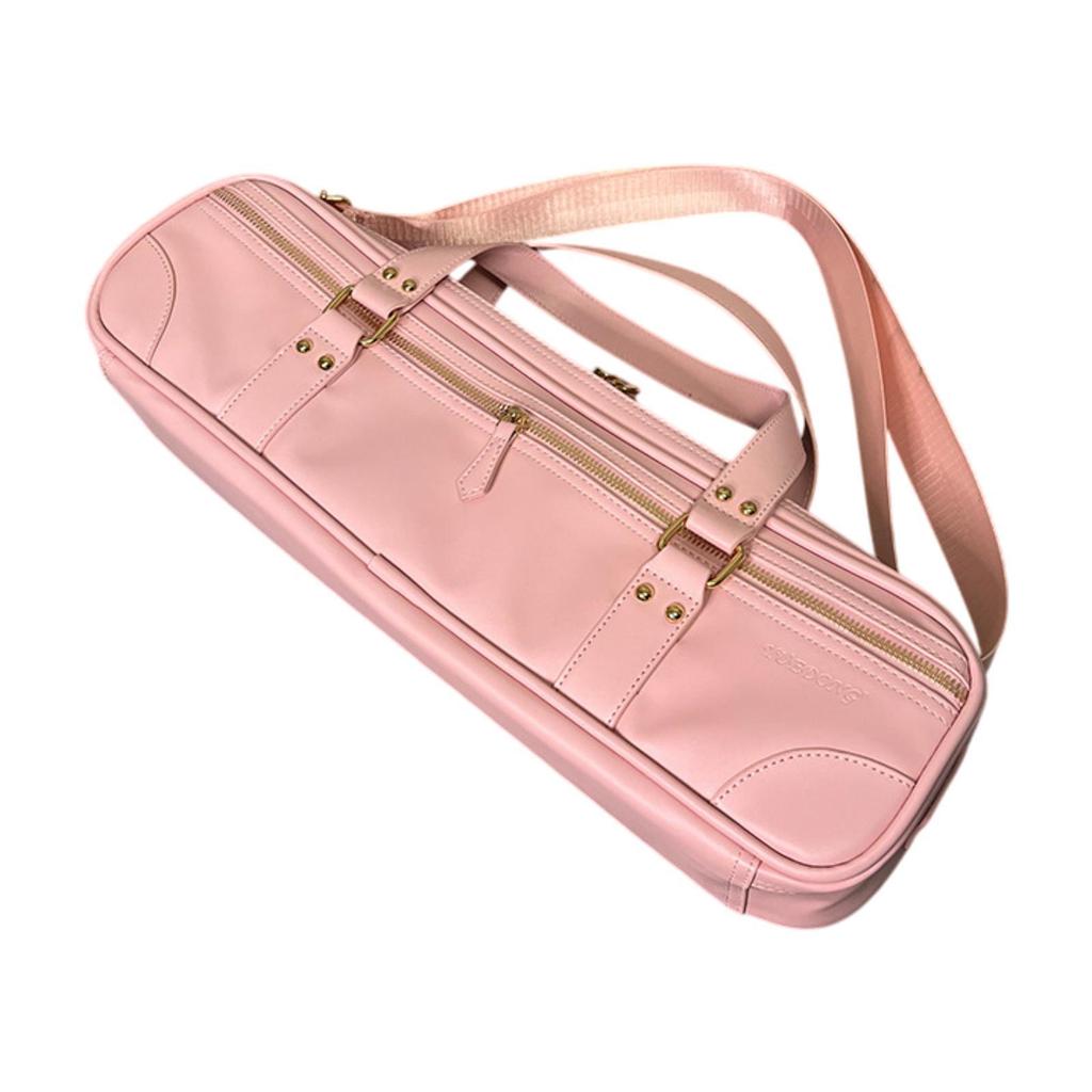 Flute Case Carrying Bag Flute Gig Bag PU Leather Canvas Orchestra Instrument Plush Lining Adjustable Strap for Travel Gifts