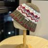 Winter Knitted Warm Contrast Maillard Fisherman Hat Women's Thickened Cold Proof Fashion Woolen Hat Basin Hat