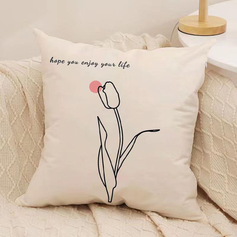 Floral Pillow Square Pillow Case Living Room Sofa Cushion Covers Room Bedroom Bedside Window Dormitory