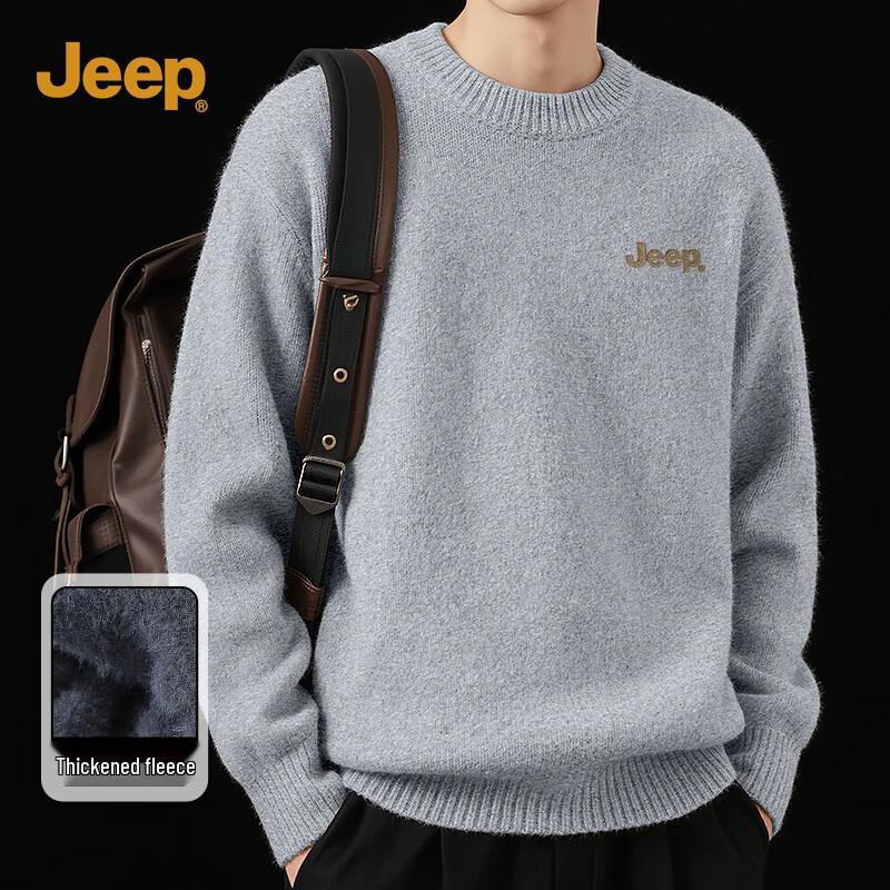 Jeep Men's Winter Round Neck Pullover Sweater