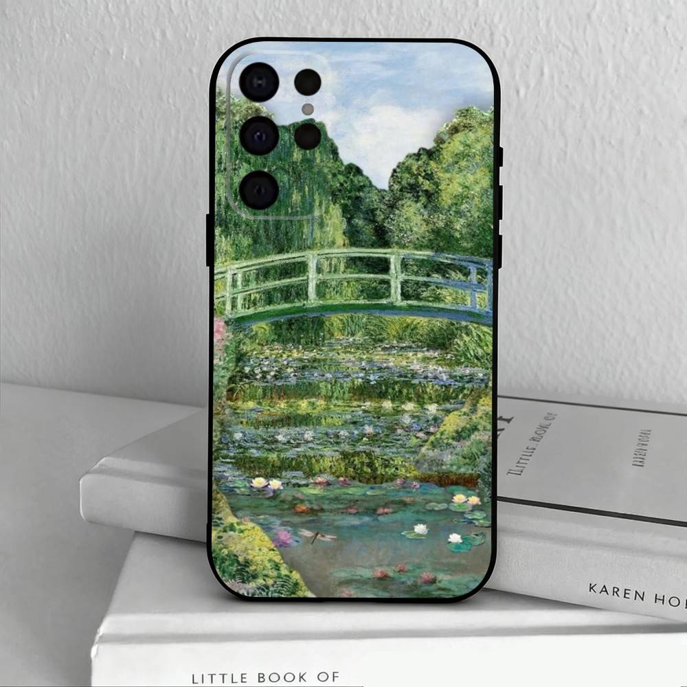 C-Claude-M-Monet-T Phone Case For Samsung S25,S24,S21,S22,S23,S30,Ultra,S20,Plus,Others Soft Black Case