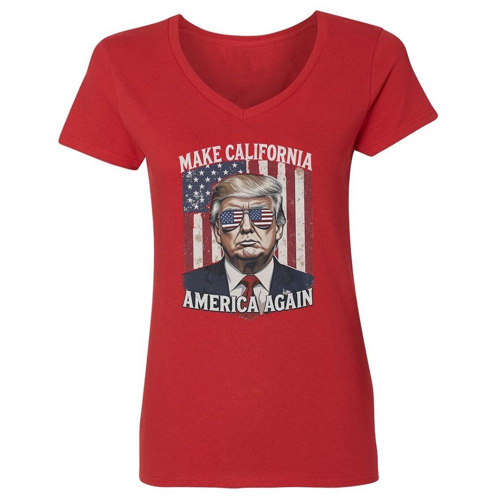 

Make California America Again - LA Ice-raids Protest Ladies V-Neck Tshirt Unisex T-Shirt M
