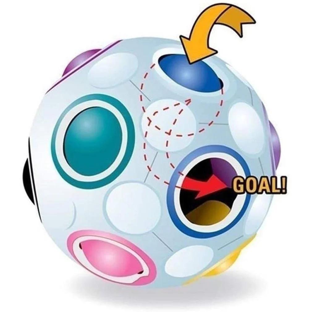 Fußball Regenbogen Magic Puzzle Ball Pop Stressabbau Einfache Dimple für Erwachsene Kinder Zappeln Spielzeug