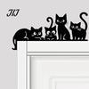 Interior Wall Decor Hanging Metal Cat Door Topper, Cute Cats Frame Decor, Black Art, Modern Abstract Silhouette Art Minimalist Home Decoration