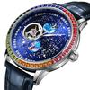 Mehrfarbige Edelsteine Klassisch Herren Mondphasen Uhr Mode Wasserdicht Leuchtend Automatisch Mechanisch Herrenuhren Top Marke Reloj