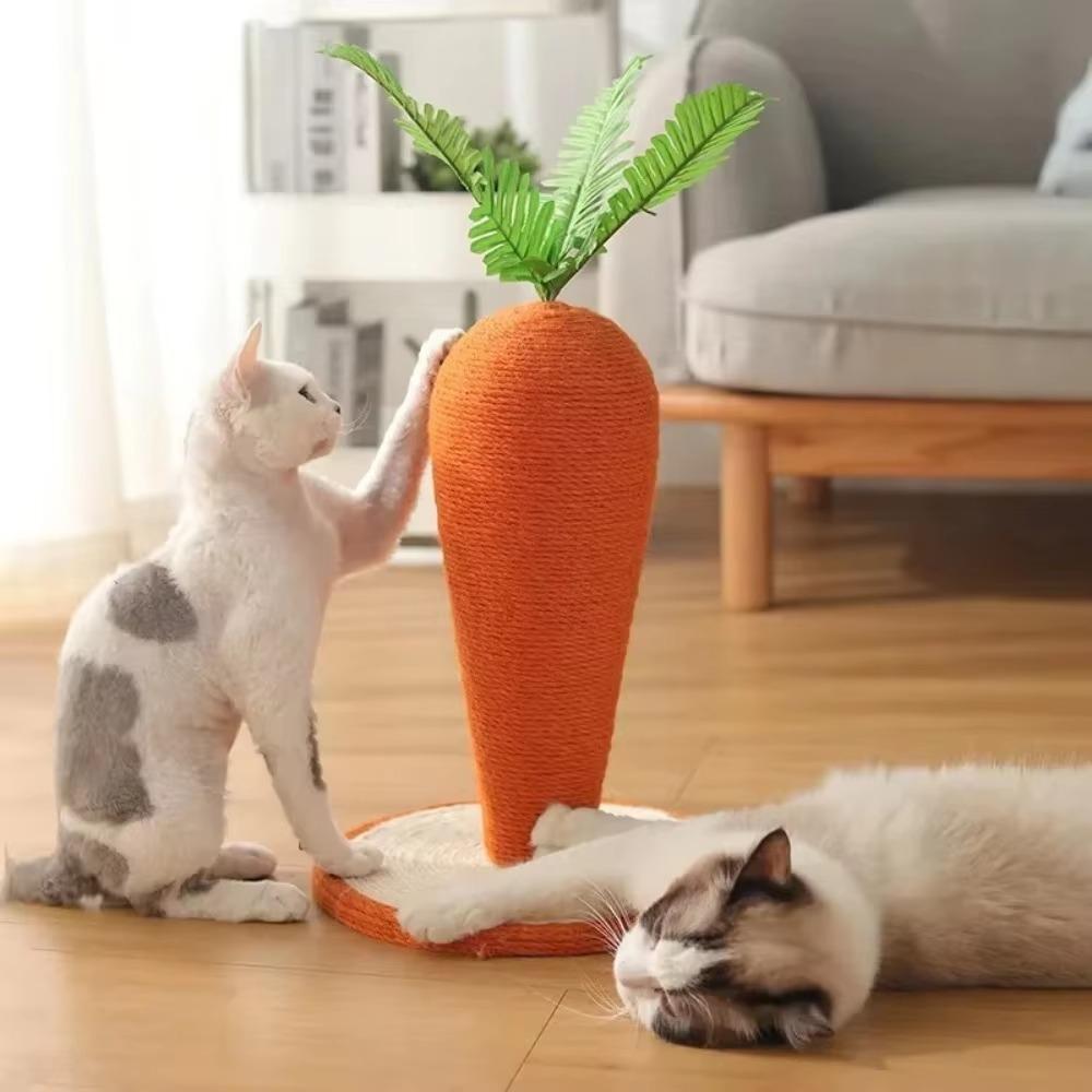 Carrot Cat Tree Cute Sisal for Cat Scratch Board Household Upright Climbing Cats Frame Fun Toys  Moisture Resistant Pet Supplies