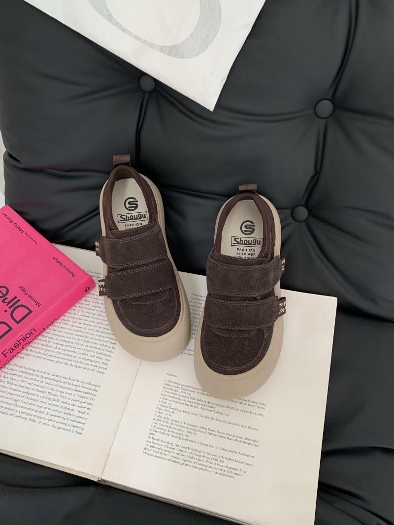 

Shou Valley 2025 Супер Огонь Липучка Большая Голова Хлебные Туфли Женские Платформа Осень Майяр Винтаж Повседневные Туфли Маффины Прилив 39