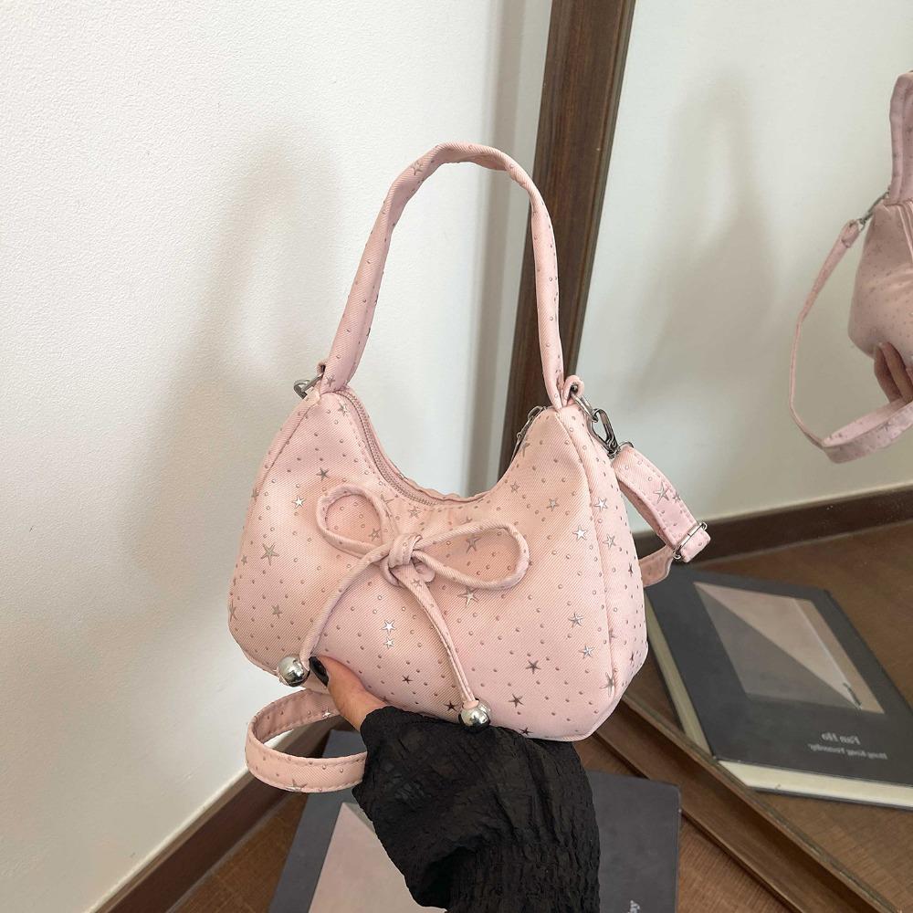 New Star Pattern Star Handbag Sweet Bow Versatile Crossbody Bag Crossbody Strap Shoulder Bag Korean Style