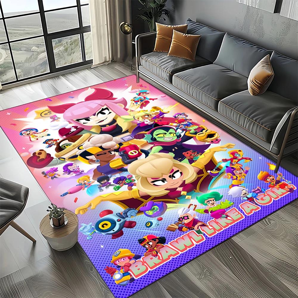 Cartoon 27 Style New Brawlls 3D Game Carpet Rug for Living Room Bedroom Home Sofa Decoration,Kids Play Non-slip Floor Mat