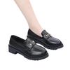 British style small leather shoes women's shoes 2025 spring and autumn new versatile middle heel women's foreign style retro small leather shoes women