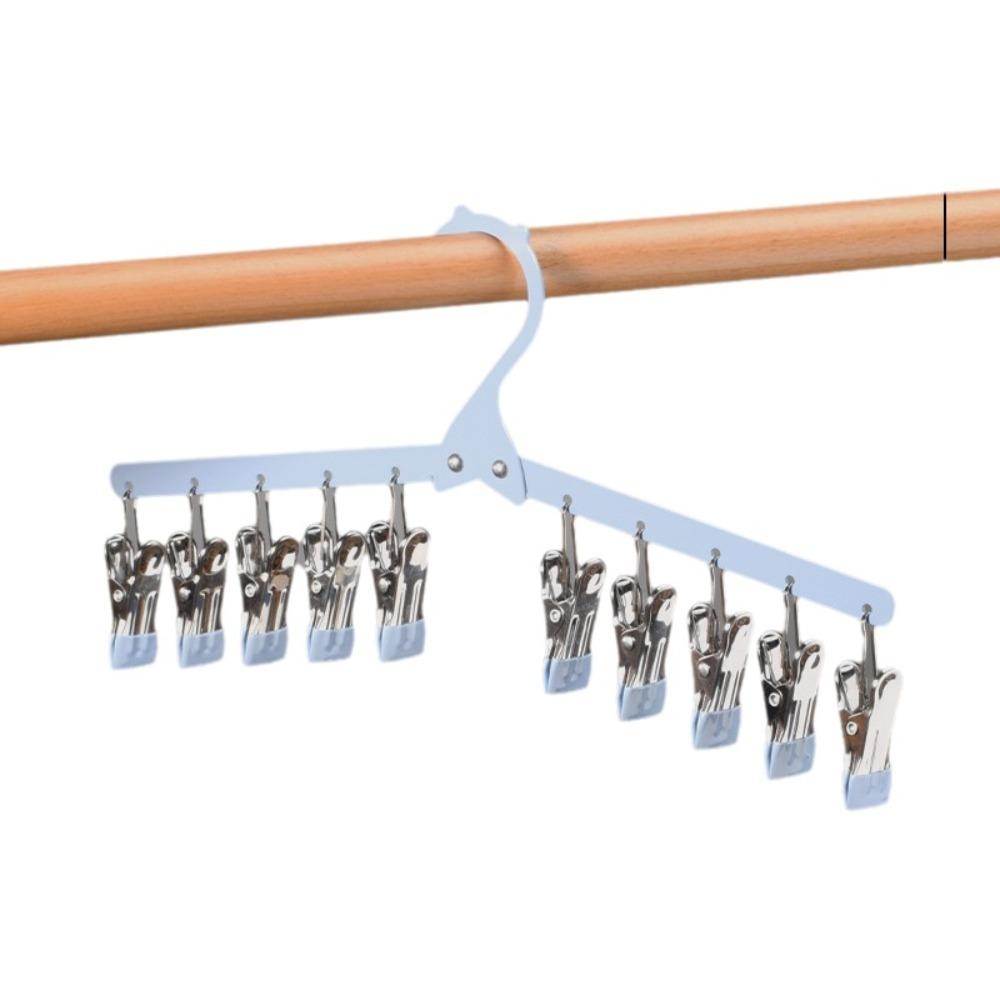 Windproof Folding Clothes Drying Rack 10 Clips Sock Laundry Airer Sock Drying Rack  Apartment
