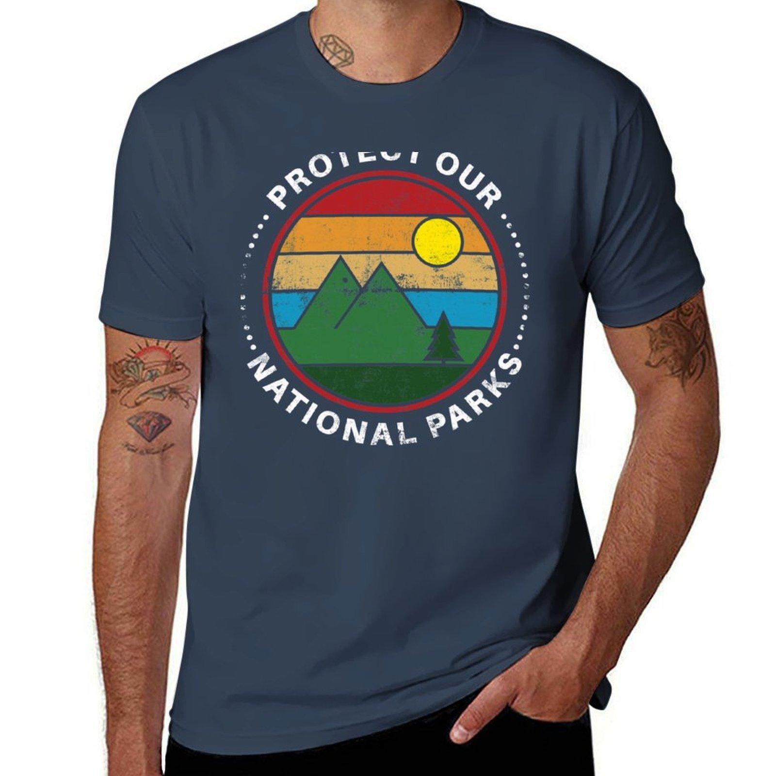 Protect Our National Parks National Parks Gift E Tshirt Basic Solid Color Short Sleeve Tshirt S