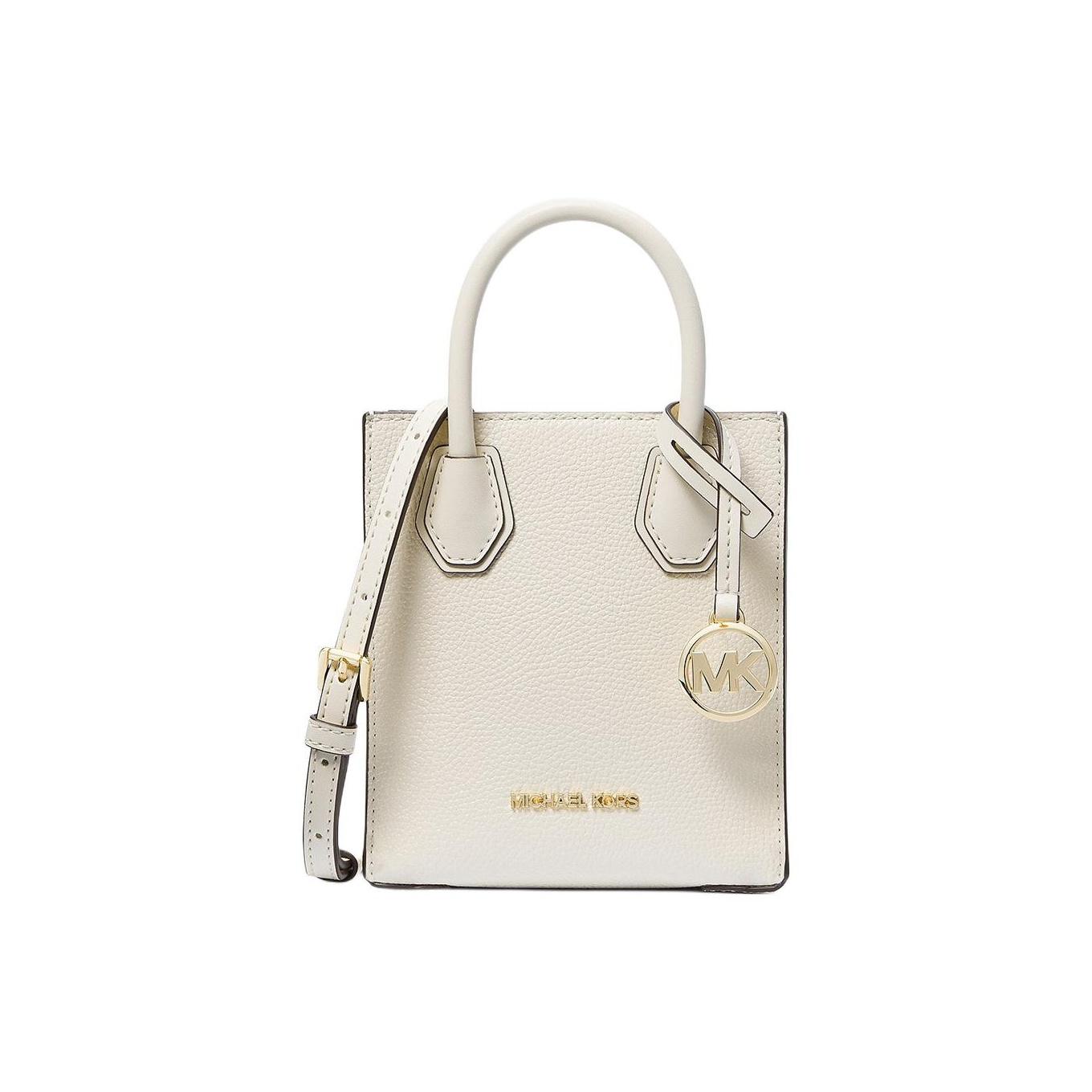

Michael Kors MK Mercer Mini Tote Bag With Adjustable Shoulder Strap And Gold Metal Charm Women Handbags Light-Cream 35S1GM9T0L-LT-CREAM Basic Set (Bag+Dust Bag)
