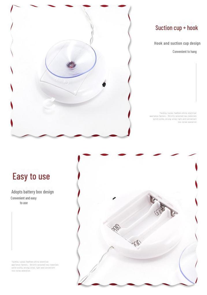 LED Christmas Suction Cup Window String Lights - Indoor Decorative Hanging Lights for Holiday Display