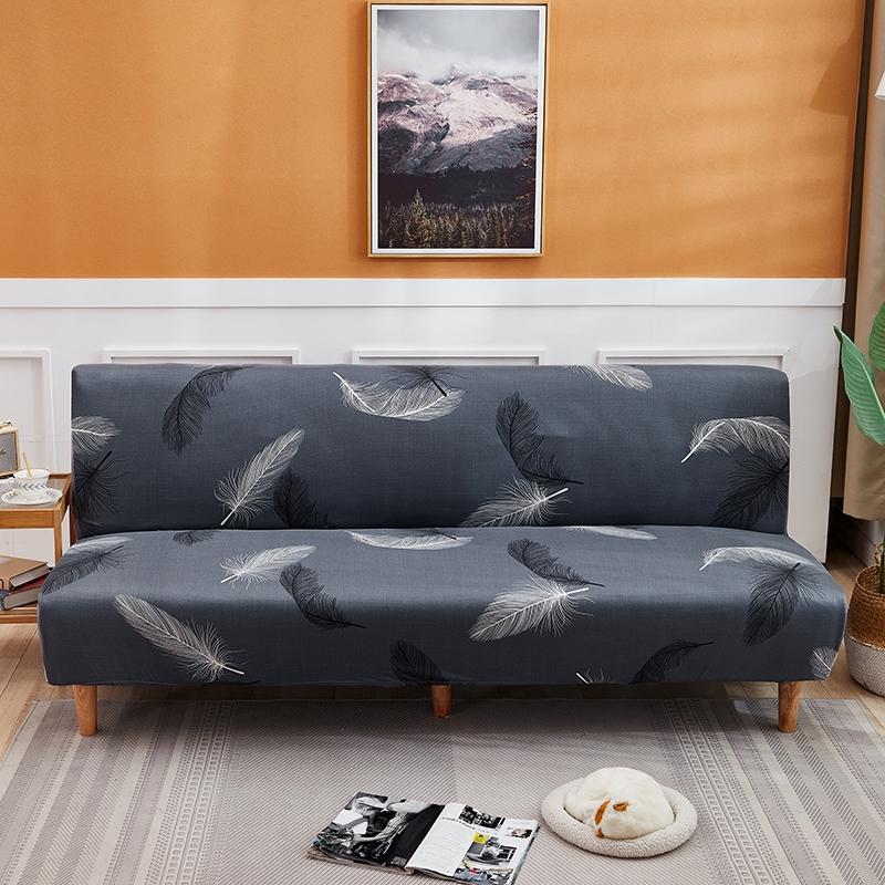 Moderní skládací potah na pohovku bez područek, kostkovaný elastický futon, velké sedadlo, potah na pohovku, přehoz do obývacího pokoje bez područek