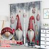 2pcs 2D flat printing High-Quality Christmas Curtains Christmas Gnomes Snow Scene Digital Printed Polyester Drapes Spring Use