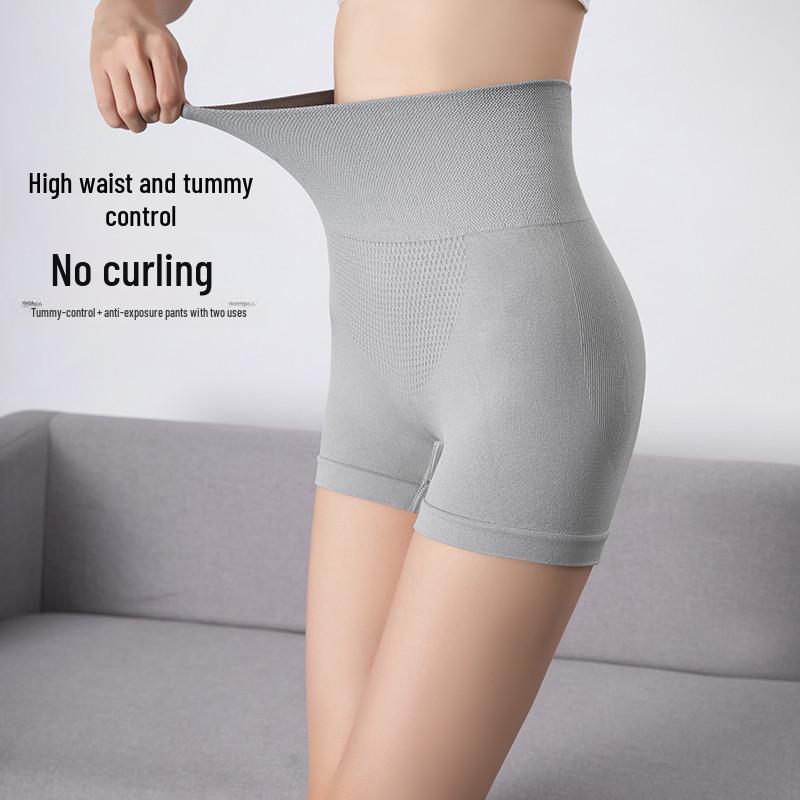 High-Waist Honeycomb Tummy-Lifting Seamless Boxer Shorts for Women