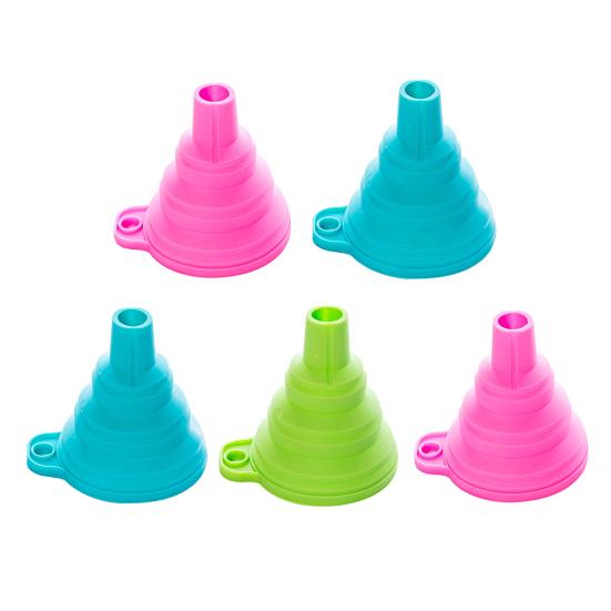 5Pcs Foldable Silicone Funnel Mini Collapsible Oil Funnel for Kitchen 5pcs