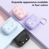Cartoon Cat Shaped Silicone Earbud Protective Case With Metal Ring Buckle Anti‑Drop Cover For AirPods 4