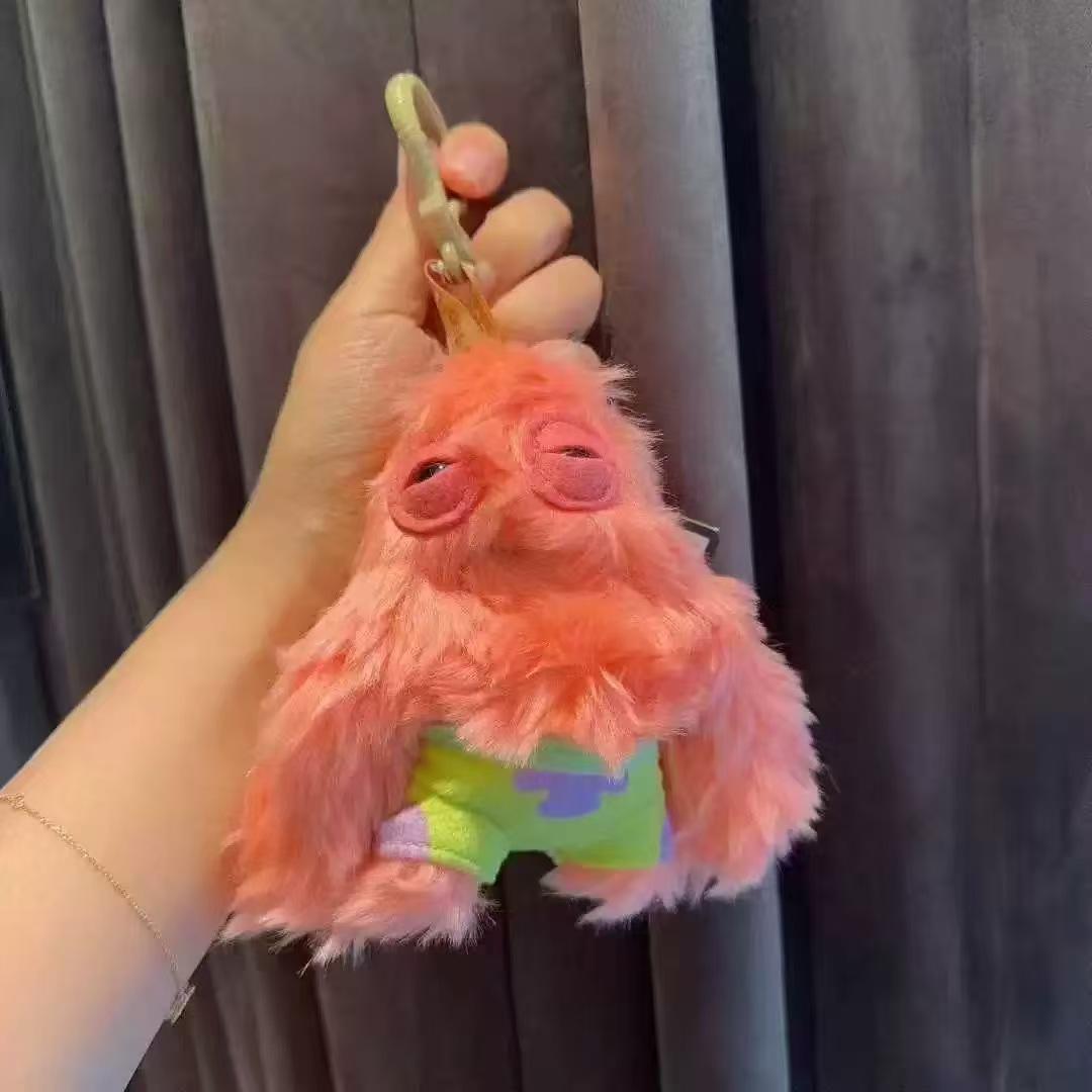 Ugly Cute Monster Plush Keychain Funny Teeth Doll Pendant Creative Backpack Ornament Gift For Kids And Adults patrick star keychain - teething monster series