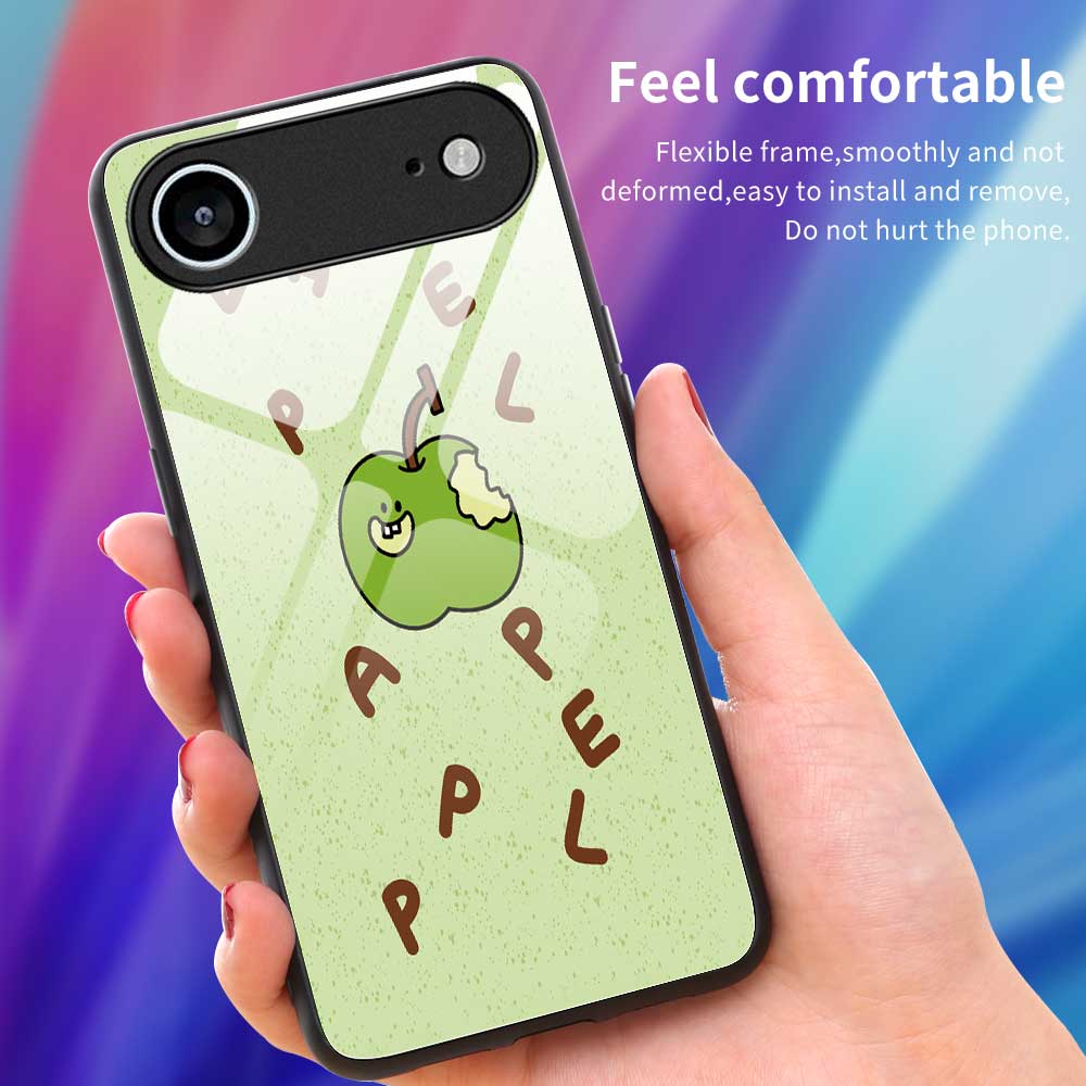 For iPhone 17 Air Case PC TPU Tempered Glass Pattern Printing Anti Drop Phone Back Cover
