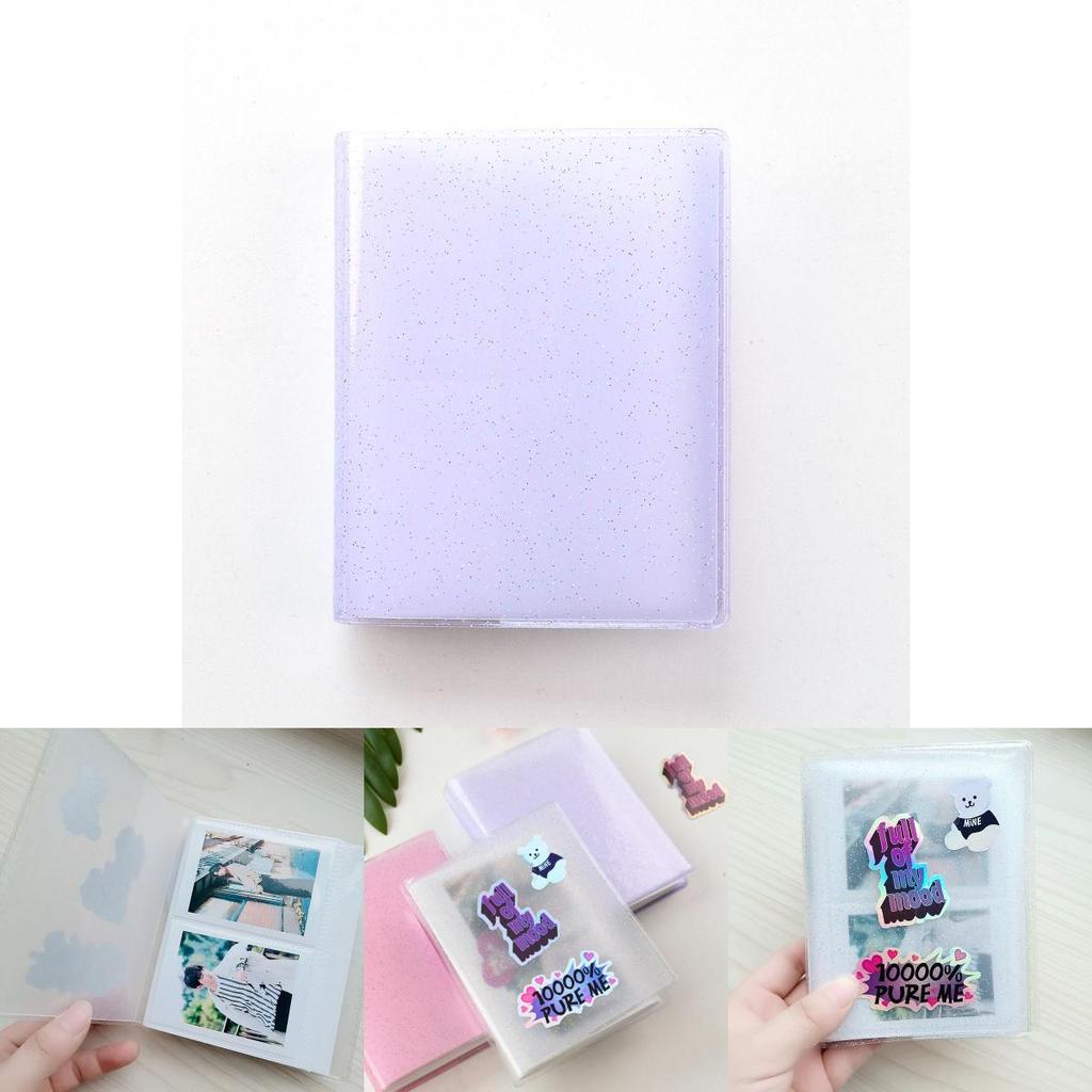 Elegant Glitter Photocard Album With 32/64 Pockets For Collectible Card Storage
