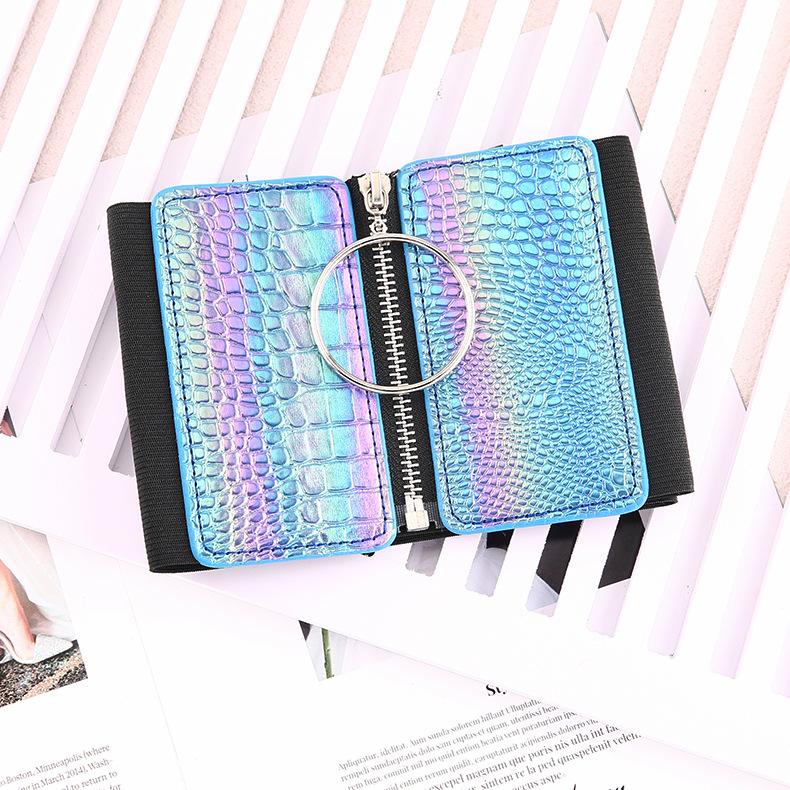 

Аксессуары Поясная печать Женский Круглая пряжка Эластичный пояс Женский Свободный Облегающий Поясная печать