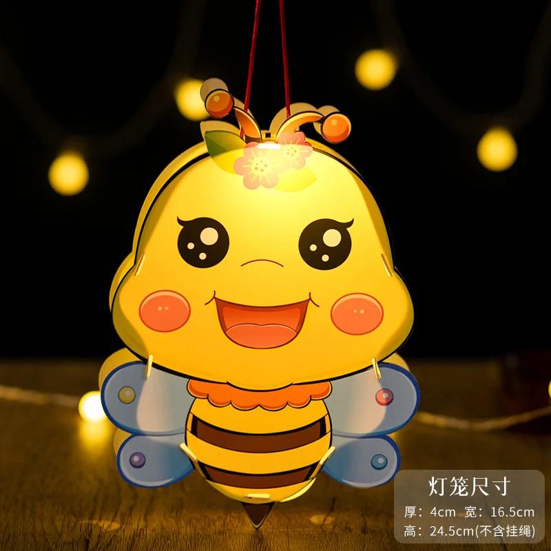 

Mid-Autumn Festival LED Lantern PVC Luminous Lantern Kids DIY Handiwork Material Cartoon Animal Lamp For Festival Party Ornament
