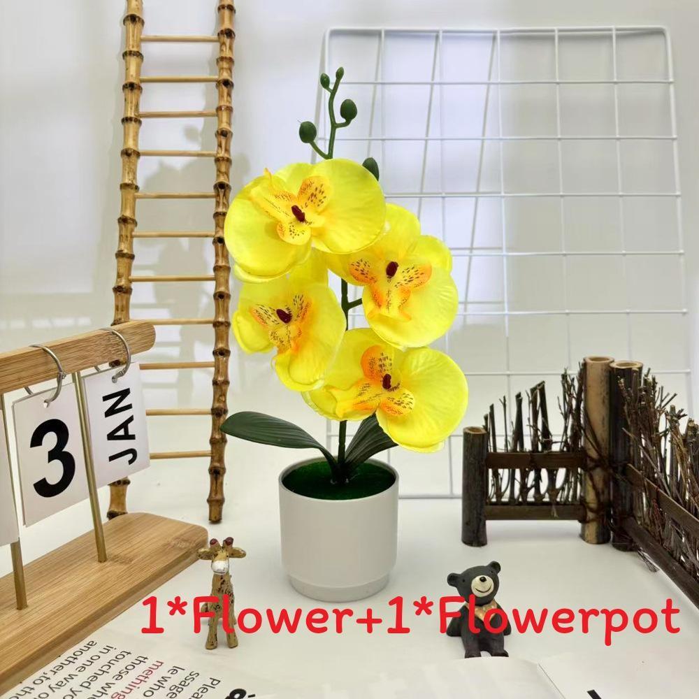 Phalaenopsis Artificial Potted Plant Silk Fabric Material Props Photography