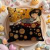 Vikama Bedroom Living Room Sofa Cushion Covers Oil Painting Style Printed Cushion Covers Short Pile Double Sided Print