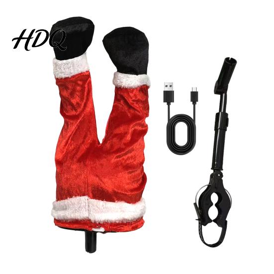 Animated Holiday Tree Decorations Christmas Swinging Leg Ornament Electric Hanging Santa Legs for Tree Plush