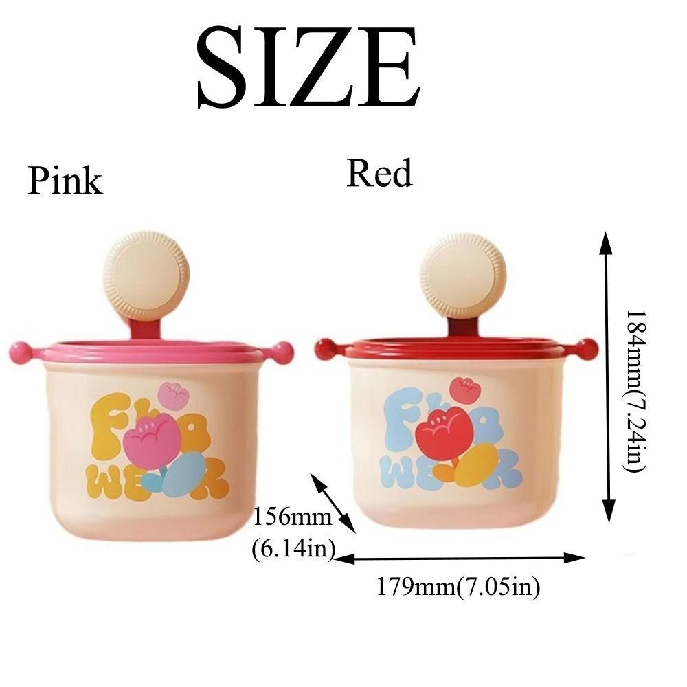 Stanzfreier Saugbecher-Mülleimer Niedlicher Cartoon-Aufbewahrungseimer Badezimmer-Ablageregale Abfalleimer