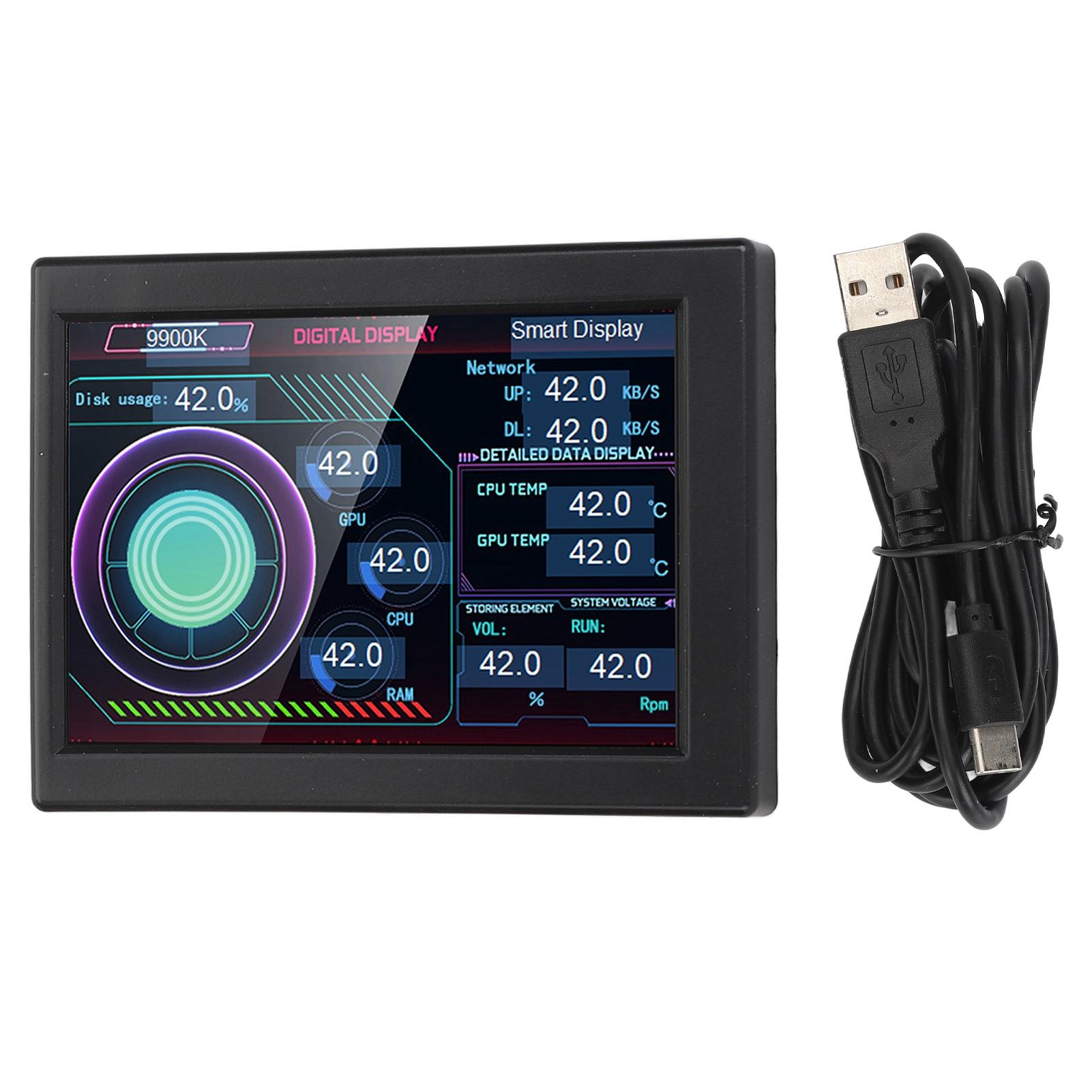 

3.5 Inch PC Sensor Panel Display DIY Type C IPS USB PC Temperature Display with Stand