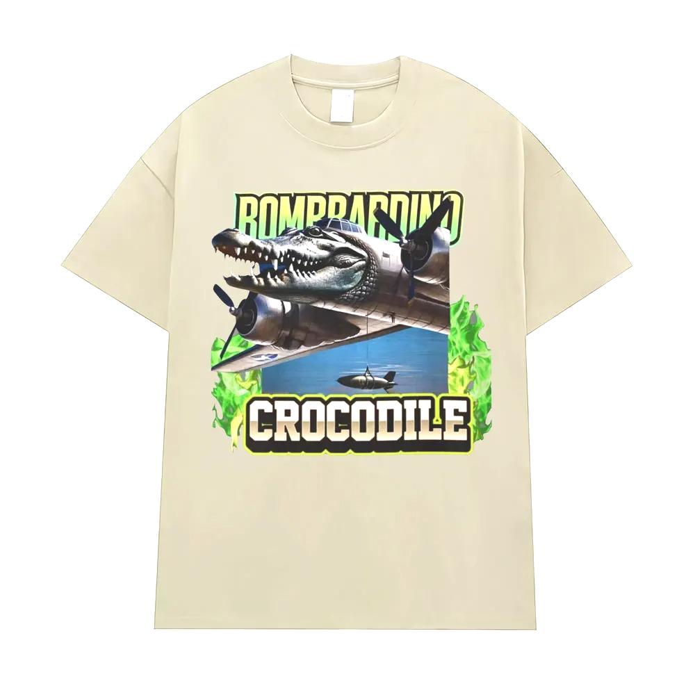 Bombardino Crocodile Funny Reptile Meme T-shirts Women Fashion Gothic T Shirt Unisex Vintage Short Sleeve T-shirt