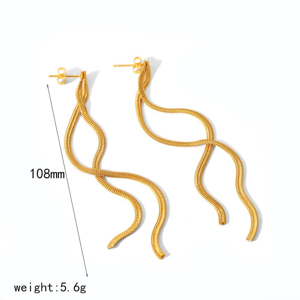 Geometric Starburst Earrings With Gold Stainless Steel Tassels For Women Gold B