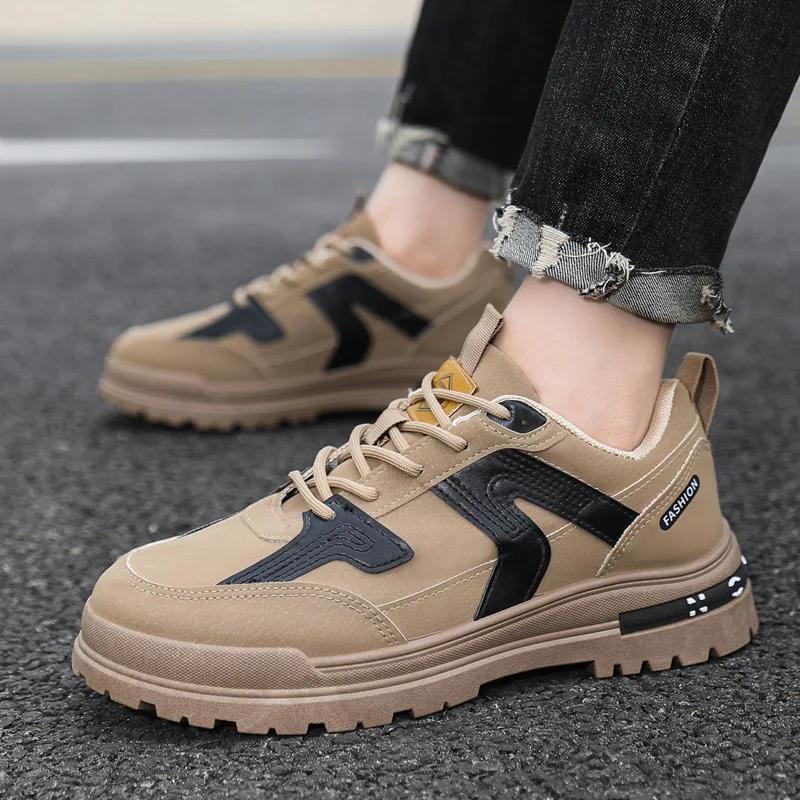 Mode 2024 Neue Herrenschuhe Mode Spleißen Low-Top Studenten Board Schuhe Flacher Vielseitiger Sneaker Dicke Sohle Lässige Laufschuhe Tenis