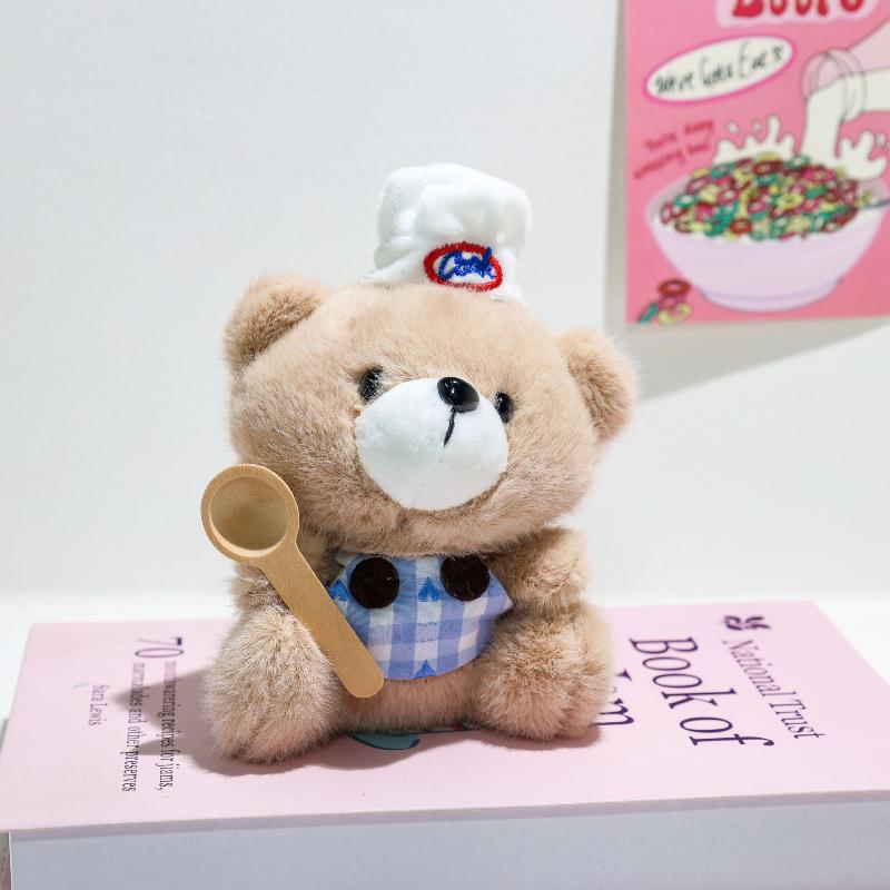 

Cute Chef Bear Plush Keychain Creative Cartoon Stuffed Doll Toy Kerying Pendant Bag Charms Backpack Hanging Decoration Gifts синий