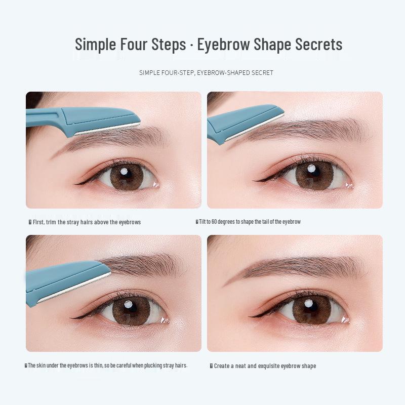 Foldable Anti-Scratch Eyebrow Razor Set for Women - Safe & Beginner Friendly