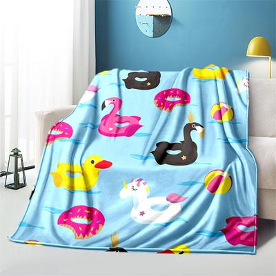 Kawaii Swan HD Printed Flannel Blanket Camping Picnic Blankets for Children  Baby Sofa Blanket  Office Blanket Soft Thin Blanket