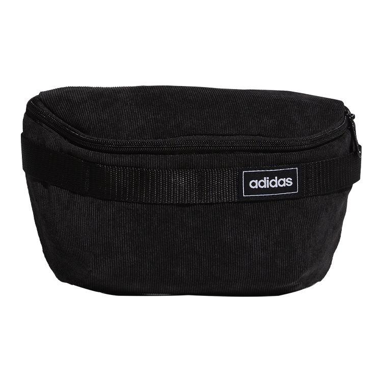 Adidas Neo Zipper Corduroy Chest Bag Waist Bag Regular Couple Style Black Unisex bags GE1226 Black