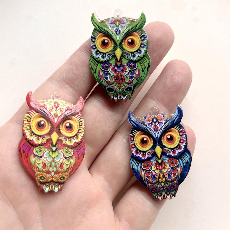 6 super bright owl pendant for jewelry earrings