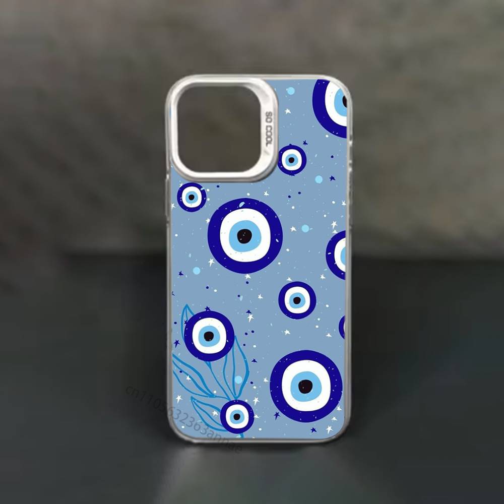 Lucky Eye Blue Evil Eye Print phone Case for iPhone 17 11 12 Pro Max Plus Mini Air SE 16e 14 15 16 13 Soft Shell