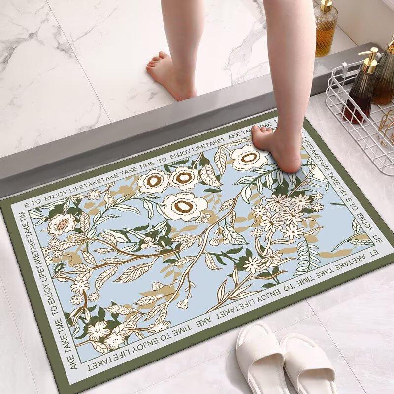 Toilet Floor Mat Diatom Mud Absorbent Mat Bathroom Door Non-slip Foot Mat Bathroom Toilet Carpet