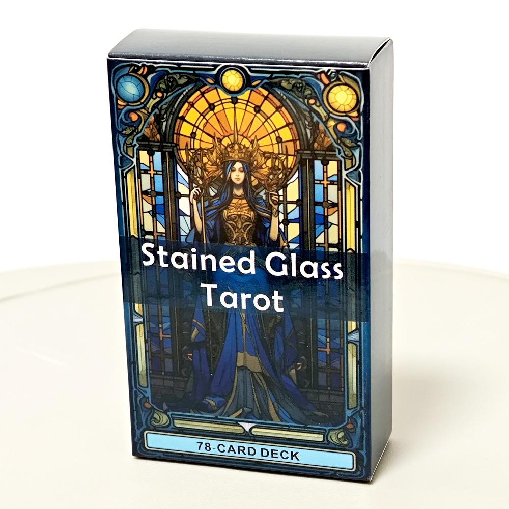 10.3*6cm Complete Tarot Carding Stained Glass Set Inspired Rider Waite Smith Tarot Card Deck 78 Pcs Cards