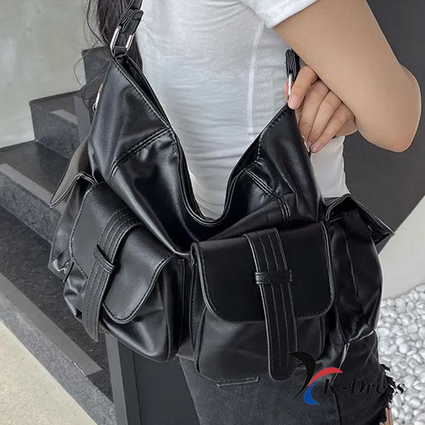 Kožená velká taška přes rameno se dvěma kapsami pro vysokoškoláka crossbody pracovní taška