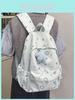 Style Girl Backpack With Star Print Nylon Lightweight Casual For Teenagers