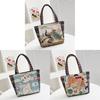 Elephant Cat Rabbit Pattern Nylon Shoulder Bag With Inner Compartment For Casual Outings