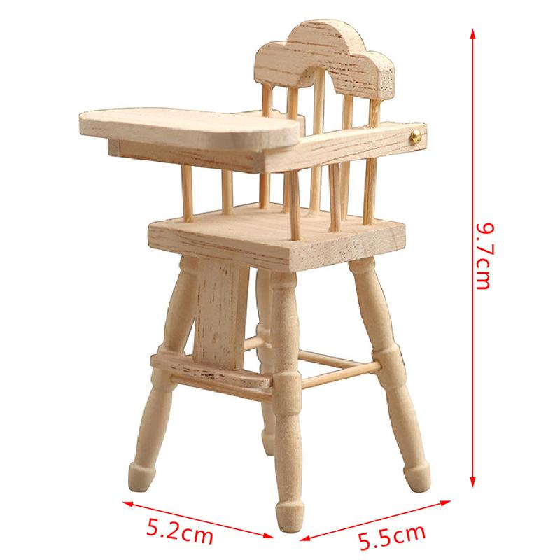 1:12 Dollhouse Mini Dining Chair High Chair Baby Dining Chair Kichen Decor Toy